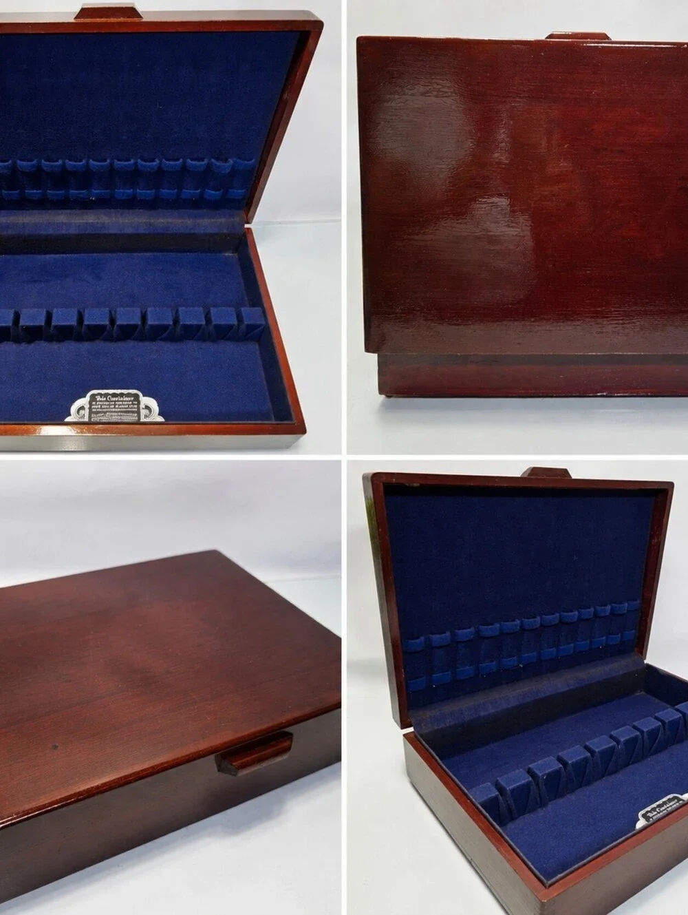 VTG MCM Wooden Anti Tarnish Silverware Flatware Storage Chest Box Holds 12 Place